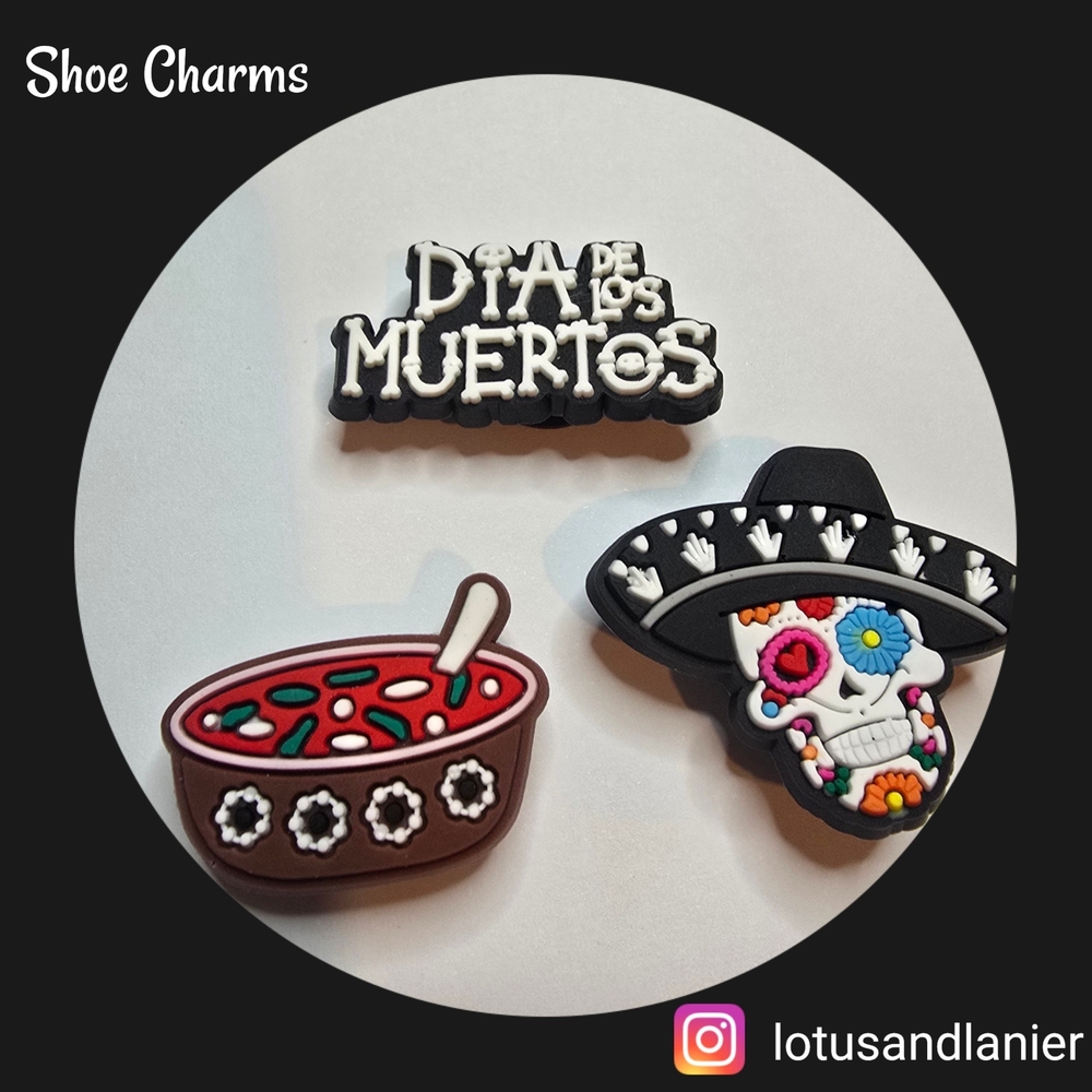 Shoe Charms Día de los Muertos Set Of 3